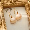 Estilo Francés Sencillo Rosa Claro Cubo de Azúcar Ganchos para Orejas Lujo Ligero Temperamento Pendientes de Gama Alta Venta al por Mayor