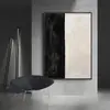 Pintura Decorativa Abstrata Criativa Simples Preto e Branco para Maquete de Sala, Mural de Villa de Designer, Pintura de Parede para Hall de Homestay Pós-moderno