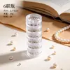 Caja de almacenamiento de plástico transparente con múltiples compartimentos para arte de uñas, joyería y accesorios, pastillero largo desmontable a prueba de polvo, caja a prueba de polvo