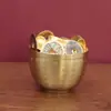 Ornamento Atrai-Riqueza de Lingote Banhado a Ouro, Tigela de Tesouro de Lingote de Ouro, Bolsa de Dinheiro de Barra de Ouro, Balde Dourado Atrai-Fortuna, Decoração de Casa Atacado