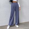 2024 Nuevo Verano Europeo y Americano Comercio Exterior Pantalones Amazon Transfronterizo Estilo Commuter Plisados Casuales de Pierna Ancha para Mujer