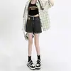 Shorts de Mezclilla de Cintura Alta para Mujer Verano 2025 Nuevos Chica Caliente Sueltos Pierna Ancha Petite Línea A Pantalones Cortos Calientes