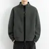 Casaco Cardigan de Lã para Outono e Inverno Masculino, Jaqueta Versátil de Moda Casual em Lã Polar com Gola Alta Masculina, Casaco Masculino