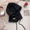 Invierno Nuevo Estilo Coreano Versátil Color Sólido Sombrero Cortavientos para Mujer Cálido Protección para los Oídos Bufanda con Capucha para el Cuello Gorro de Lana Tejido Venta al por Mayor