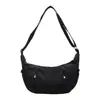 Bolsa de Dumpling Estilo Esportivo Preta, Bolsa Transversal Casual, Grande Capacidade, Bolsa Leve para Yoga, Bolsa de Ombro Versátil para Moda de Rua