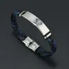 Pulsera Magnética de Cuero Tejido Multicolor, Pulsera Sencilla de Parche de Cuero Ancho en Color Contrastante, Accesorio Versátil para Parejas y Estudiantes