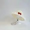 Sombrero de Playa para Bebé Sombrero de Sol de Paja de Verano Sombrero de Sol con Protección Solar para Niñas Encaje de Cereza Lindo Estilo Princesa Sombrero para Niños
