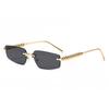2025 Novo Cartão Casa Ins Celebridade da Internet Transfronteiriço Óculos de Sol Sem Armação Femininos Sensação de Alta Qualidade Perna de Rebite de Metal Óculos de Sol da Moda