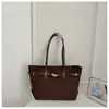 Bolso Tote de Hombro de Lona Suave, Gran Capacidad, Estampado de Leopardo, Moda Retro 2026, Informal, Elegante, para Mujer