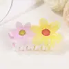 Gorace Joyería Pasador Versátil Clip de Flor de Color Contrastante Trasero de la Cabeza Pasador para Cola de Caballo Alta Accesorios para el Cabello de Estilo Pastoral para Mujer