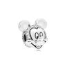 Pandora Branco Cobre Prata Banhado Clipe Fixo Mickey Minnie Fivela Fixa Pulseira Magnólia Clipe Acessórios Contas