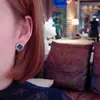 Brincos de tarraxa de cristal azul para mulheres, simples e pequenos para o verão, 2024, novos, modernos, elegantes, de alta qualidade, com haste de prata para orelha