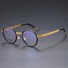 Armazón de Gafas de Titanio Puro para Hombre y Mujer Gafas para Miopía Placa Redonda Retro Sin Tornillos Negocio Gafas Ligeras 9752