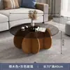 Mesa de Centro de Cristal, Mesa Moderna de Lujo Ligero para Sala de Estar, para Apartamentos Pequeños, Mesa Redonda Sencilla de Moda Estilo Ins, Minimalista