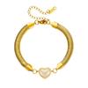 Pulsera europea y americana de acero de titanio chapado al vacío en horno de 18K, turquesa, árbol de la vida, esmerilada, mariposa, corazón de melocotón