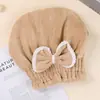Nueva y linda gorra absorbente para secar el cabello estilo coreano, gorra de princesa gruesa de microfibra de vellón de coral