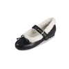 Sapatos Mary Jane de couro de duas camadas sapatos femininos de salto escondido outono e inverno nova chegada forro de veludo espesso artificial bico redondo corte baixo sapatos de salto baixo femininos 40