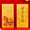 Año del Caballo Oro Puro 999 Atrae Fortuna Pegatina para Teléfono Móvil Dibujos Animados Colorida Riqueza Instantánea Pegatina Dorada Pequeño Regalo Creativo
