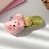 Pinza para el pelo linda de pelo de cordero de invierno clip de pato de dibujos animados clip de pico de pato transfronterizo cuchara trasera clip de pico de pato tocado de felpa marrón