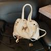 Comercio Exterior Moño de Perlas Mochila de Gran Capacidad Moda de Verano Bolso Cuadrado Pequeño Portátil Estilo Coreano Bolso de Mujer con Cadena Simple