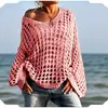 Nueva Camisa Sexy de Punto Hueco con Protección Solar 2026, Ropa de Punto para Vacaciones para Mujer, Top Cover-Up de Playa para Primavera y Verano