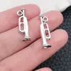 Mezcla 30 Plata Antigua Violín Guitarra Sax Instrumento Musical Nota Colgante Creativo DIY Llavero Collar Joyería