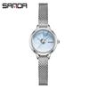 Sanda/Threeda Nuevo Producto 1113 Correa de Malla Estilo Compacto Exquisito Moda Tendencia Versátil Esfera Redonda Cuarzo Reloj para Mujer