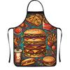 Delantal Transfronterizo Personalizable para Cocina y Hogar Impermeable y Anti-Suciedad de Alto Valor Delantal Estampado de Pastel de Frutas Pizza
