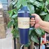 Taza de Coche Owala40Oz con Asa para Viaje Transfronteriza Acero Inoxidable 304 Doble Capa Aislada al Vacío Taza Fría con Hielo para Coche
