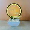Adorno de Fuente de Agua Circulante con Forma de Hoja de Loto de Vidrio, Decoración Sencilla para Escritorio, Agua Goteante, Cascada Artificial Hecha a Mano Estilo Montaña para Escritorio de Oficina