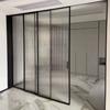 Puerta corrediza triple para cocina, marco extremadamente estrecho, barra para colgar en el baño, puerta corrediza para balcón, puerta de vidrio Changhong, mampara para sala de estar
