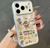 Funda de teléfono de dibujos animados Shin-chan, adecuada para iPhone 16 Pro Max y Apple 17, funda electrochapada de cambio instantáneo