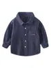 Camisa de Cuadros Nueva para Primavera y Otoño 2025 para Niños Camisa de Manga Larga para Bebé Niño de Talla Pequeña y Mediana Top Casual Estilo Coreano Venta al por Mayor