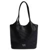 Bolsa de Mano Tejida de Gran Capacidad Estilo Coreano para Mujer Bolso de Hombro para Madre Nuevo Color Puro Moda Casual Cuero PU Suave Bolso Grande