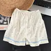 Pijama de Algodón Estilo Ins Simple de Estrellas y Nubes Tallas Grandes para Mujer Conjunto de Tres Piezas Verano Manga Corta Shorts y Pantalones Largos Ropa para el Hogar