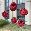 5 Cabezas de Rosas Románticas con Bordes Tostados, Flores Artificiales, Flores Falsas para Boda y Decoración del Hogar, Venta al por Mayor