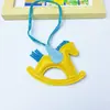 Multicor em estoque Couro PU Cavalo de Troia Chaveiro Criativo Chaveiro Cavalo de Balanço Pingente de Bolsa Fofo Pequeno Presente