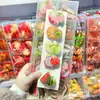 Novo Divertido Cristal de Gelo Morango Melancia Fruta Presilha de Cabelo Criativa Comida Brinquedo Presilha para Franja Infantil Grampo para Aluno do Ensino Fundamental