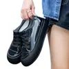Botas de Lluvia para Mujer, Nuevos Zapatos Impermeables Resistentes al Desgaste, Botas de Lluvia Exteriores de Moda, Botas de Agua de Caña Baja que Aumentan la Altura con Suela Gruesa, Zapatos de Goma para Cocina y Lavado de Autos