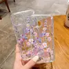 Produto de e-commerce transfronteiriço: Ilustração de trepadeira roxa capa de telefone transparente floral para iPhone 17, capa transparente de cobertura total amigável à pele