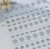 Adesivos de Unha Flor Branca Casuais Planos Versáteis Bolinhas Coração Adesivos de Arte para Unhas Joias Dh928