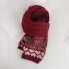 Bufanda Navideña Coreana 2026 Estilo Nuevo Otoño e Invierno Mezcla de Lana Estilo Fair Isle Gruesa Cálida Versátil Bufanda para el Cuello