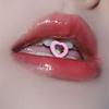 Amor língua unha pêssego coração rosa Diamante Negro AB cor bebendo titânio aço menina quente ins doce legal punção jóias