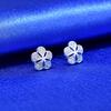Qiao Lanxuan Celebridad de Internet Explosiones Pendientes de Circonita Microincrustada Pin de Plata 925 para Mujer Pendientes Elegantes Dulces Flores Pequeñas y Exquisitas