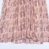 Vestido de Primavera para Mujer Estilo Europeo y Americano Manga Larga Cuello en V Decorativo en Capas Estampado 11472