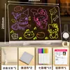 Prancheta de Desenho Luminosa Infantil, Desenho à Mão, Apagável, Transparente Acrílica Plug-in DIY Prancheta de Desenho de Aprendizagem para Graffiti com Suporte e Caneta