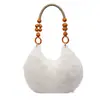 Yaozi 2026 bolso de felpa de moda para principios de otoño, bolso de hombro de gran capacidad, bolso de felpa para debajo del brazo, bolso con forma de dumpling