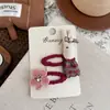 Estilo Bosque Nuevo Lindo Cuadros Pelo de Conejo Pasador Borde de Gancho Retro Falda a Cuadros Banda para el Cabello de Conejo Flor de Lana Accesorios para el Cabello de Niños