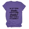Vamos Tomar um Drink Amazon Wish Site Independente Camiseta Casual Simples Feminina Gola Redonda Manga Curta