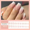 Uñas de Manicura Portátiles con Gradiente Rosa y Blanco, Parches para Uñas de Tubo Blanqueador Simples, Uñas Portátiles de Venta Caliente Transfronteriza